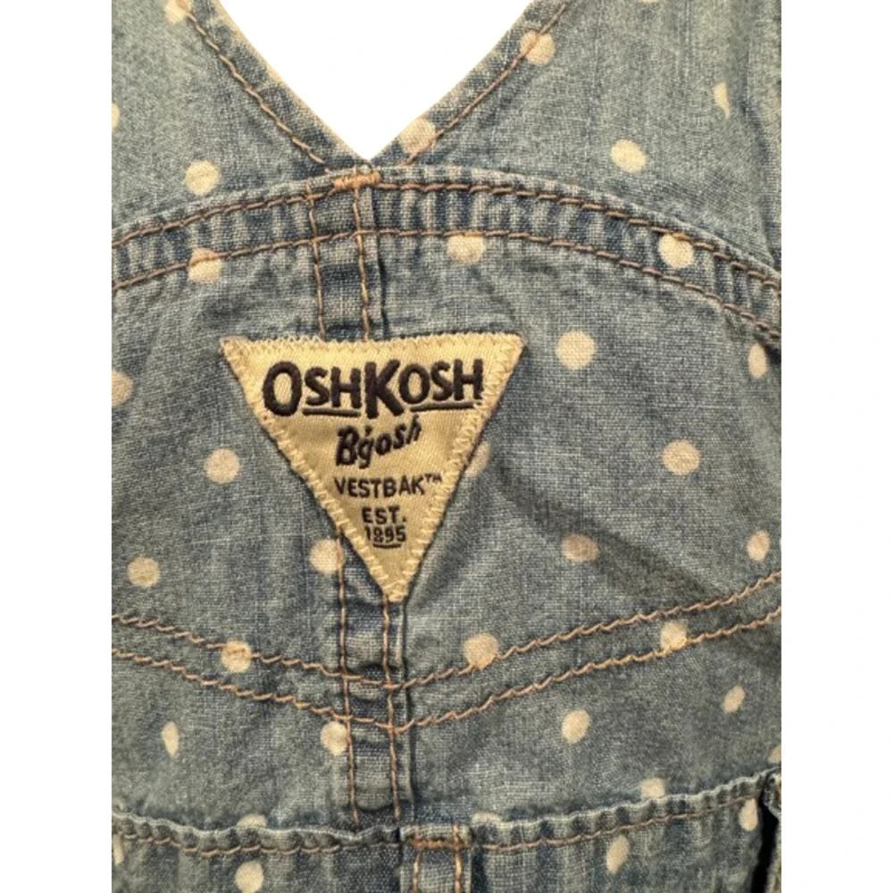 OshKosh B'gosh Polka Dot Jean Overall Dress - 24 Months